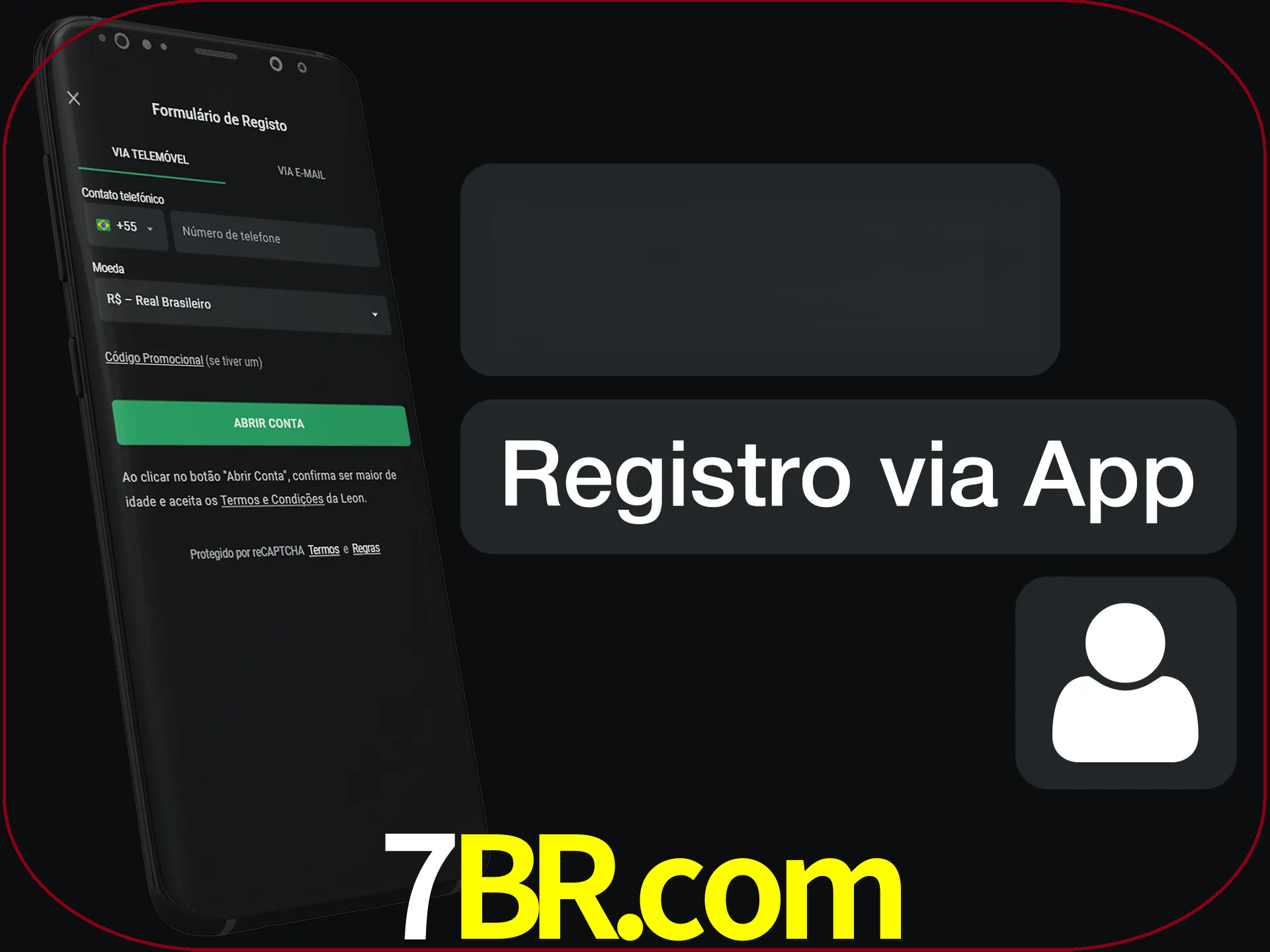 Registre-se com duas etapas usando o aplicativo.