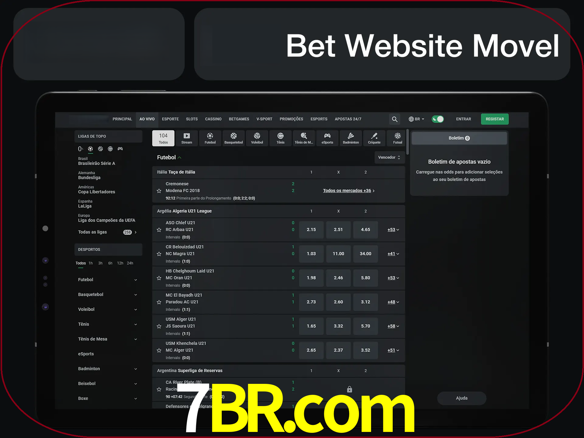 Use nosso website em qualquer dispositivo.